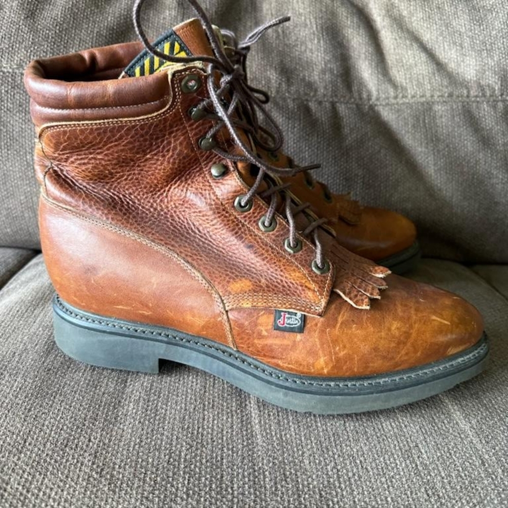 Justin mens lace up boots